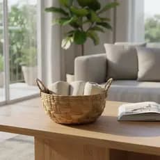 Cuia Palha De Taboa Rustico Vaso Flor Organizador Decorativo