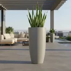 Vaso Luxo Planta Sala Coluna Ibiza Cone G Decorativo Liso