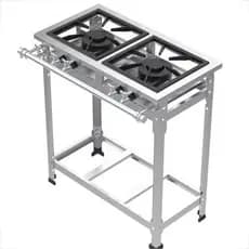 Fogão Industrial  Inox Baixa Pressão 2 Bocas Duplas