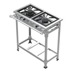 Fogão Industrial 2 Bocas Baixa Pressão 1qs 1qd Total Inox