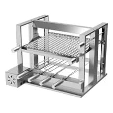 Churrasqueira Elevatória Gourmet Com Kit e 4 Espetos + Grelha Argentina ou Uruguaia