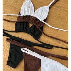 Biquíni fita para bronze kit com 3 conjuntos