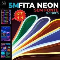 Fita de LED Mangueira Neon 5 Metros 60W Flexível Sem Fonte 12V | 8 Cores