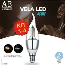 Lâmpada Vela LED para Lustre formato de fogo 4W Bico Torto E14 Pendente Modelo Moderno | Bivolt