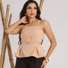 Blusa Feminina Tomara peplum Que Caia Alfaiataria # Blusas
