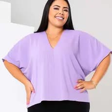 Blusa Feminina Casual elegante Manga Morcego Elegante  Vasico Evangelica Confortabel Manga Corto