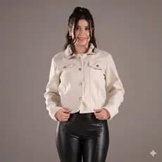 Jaqueta Feminina Curta Elegante Botões Frontais Moda Inverno Casaco Acinturado Preto Branco Caramelo