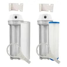 Kit 4 Estágio Filtro Agua Pp Plissado Carvão Caixa D'água Transparente