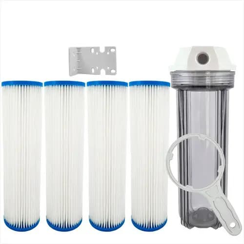 Filtro Água Caixa Água 4 Refil Plissado Lavável Com Suporte