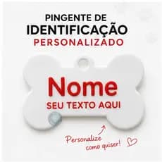 Placa Identificação Pet Personalizada para Cachorro e Gato com Nome e Telefone
