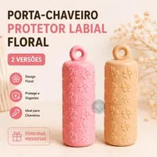 Porta Protetor Labial Floral Chaveiro Organizador Lip Balm