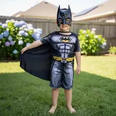 Fantasia Batman Masculina Curta Com Máscara - Helanca Light