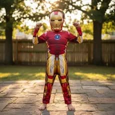 Fantasia Infantil Homem De Ferro  C Enchimento E Másca Longa