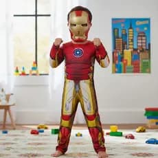 Fantasia Infantil Homem De Ferro Longa C Enchimento E Máscar