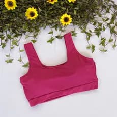 Top Básico Rosa Academia Fitness Forrado e Com Bojo Removível