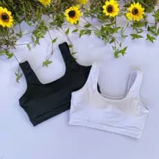 Kit 2 Top Academia Fitness Básico Com Forro e Abertura para Bojo Removivel Suplex Treino Cropped