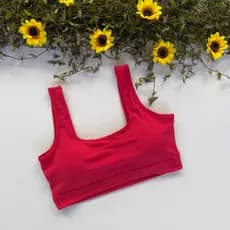 Top Básico Vermelho Academia Fitness Forrado e Com Bojo Removível