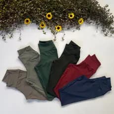 Calça Legging Suplex Lisa Cintura Alta para Academia Caminhada Ginástica Feminina