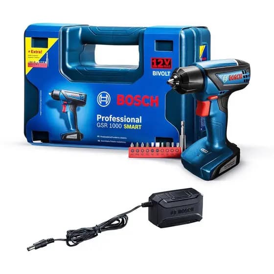 PARAFUSADEIRA/FURAD A BATERIA 12V GSR1000 SMART BIVOLT BOSCH
