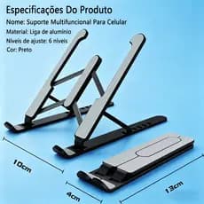 Suporte Para Celular E Tablet Dobrável Portátil Ajustável Apoio Suporte Para Celular Mesa