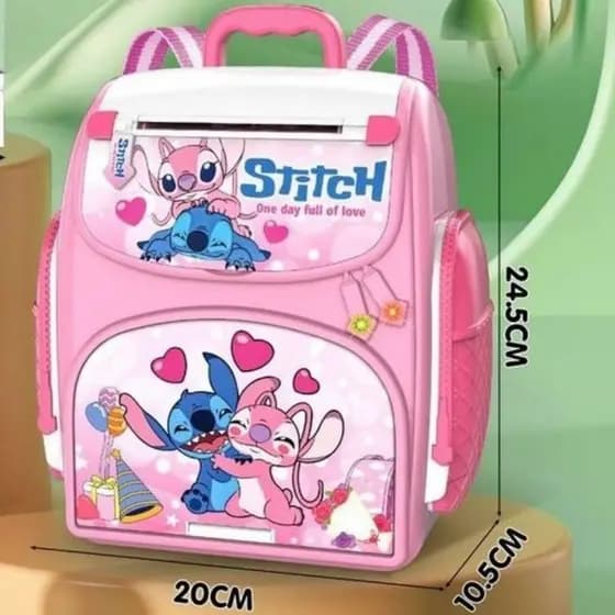 Mochila Cofre De Dinheiro Stitch Em Formato de Mochila Com Senha Brinquedo infantil