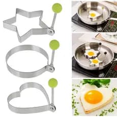 5 Pcs Forma Aço Inox Molde Fritar Ovos Omelete Tapioca Hamburguer