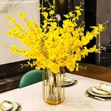 Flores Artificiais Para Decoração De Mesa 60cm Buquê Com Folhagem Verde Arranjo Para Casa E Festas