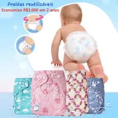 Fralda Reutilizável Para Bebê Impermeável e Respirável Calça Enxuta Limpeza Fácil Infantil Desfralde