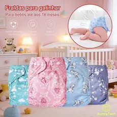 Fralda Reutilizável De Bebê Menino Eco Absorvente Ecofriendly Ajustável Impermeável Piscina