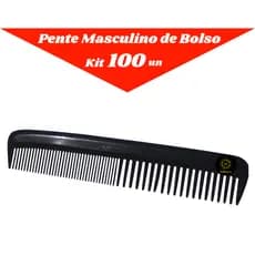 Pente Masculino Kit 100 un. de Bolso INQUEBRÁVEL Preto Cabelo e Barba Ótimo custo beneficio
