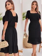 VESTIDO FEMININO MANGA CURTA FORRADO MODA EVANGELICA