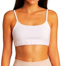 Top Academia Fitness Duplo com Bojo Removivel Feminino Corrida Alta compressão Branco Poliamida