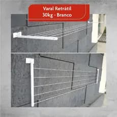 Varal De Parede Articulado Dobravel Aluminio Retratil Não Enferruja 30 Kg