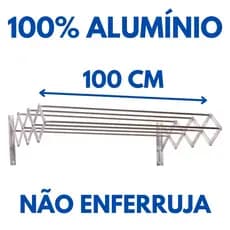 Varal de Roupas Sanfonado Retrátil Alumínio 100cm de Parede Dobravel Não Enferruja - BITENFER VARAIS