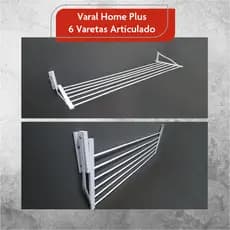 Varal De Parede Retratil Dobravel 6 Varetas Aluminio Home Plus SOB MEDIDA - Bitenfer Varais
