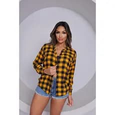 Camisa Social Xadrez Quadriculado  Manga Longa de P.38 até G3.52