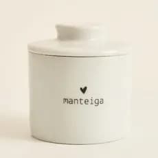 Manteigueira Francesa Minimalista em Porcelana Delicada Escrito Manteiga, Manteiga Derrete ou Butter