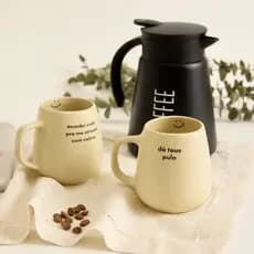 Caneca OVAL Dá Teus Pulo e Acordei Cedo Diferenciada Bojuda Cerâmica Presente Xícara Grande Moon