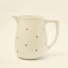 Jarra de Porcelana Leiteira Mini Corações