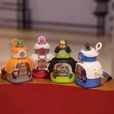 Garrafa de água 700ml 650ml  infantil capivara para crianças + adesivos + corda+canudo