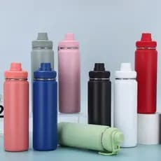 Garrafa Squeeze inox 700ml 1000ml Alumínio Água Academia