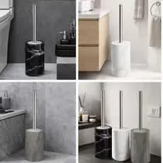Escova Sanitaria Cabo Inox Suporte Plastico Polipropileno Redondo Banheiro limpeza