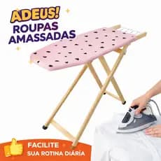 Tábua de Passar Roupas 2 Regulagens de Altura Madeira Resistente