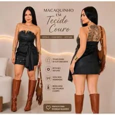 Vestido/Macaquinho gringa com detalhes em Ilhós