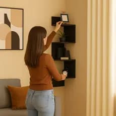 Prateleira De Canto Vertical Estante Nicho Organizar Livros Objetos Quarto Banheiro Escritório Mdf