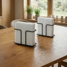 Conjunto Papeleiro Organizador de Casa Dispenser Papel Toalha Aço Carbono Decorativo Portátil Mesa