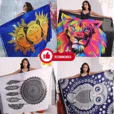 Canga de Praia Canga Saida de Praia Canga para Praia Moda Praia Lenço Canga Estampado Saida de Praia Poliéster Colo