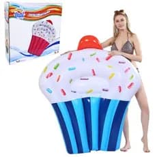 Bóia de Praia e Piscina Colchão Inflável Cupcake 145x90cm