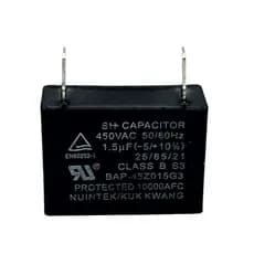 CAPACITOR DE PARTIDA 1,5UF X 450VAC - 2 TERM. RETANGULAR - BAP-45Z015G3