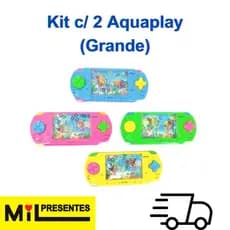 Kit com 2 Aquaplay GRANDE modelo PSP, jogo aquático das argolas, anos 2000, festa de aniversario